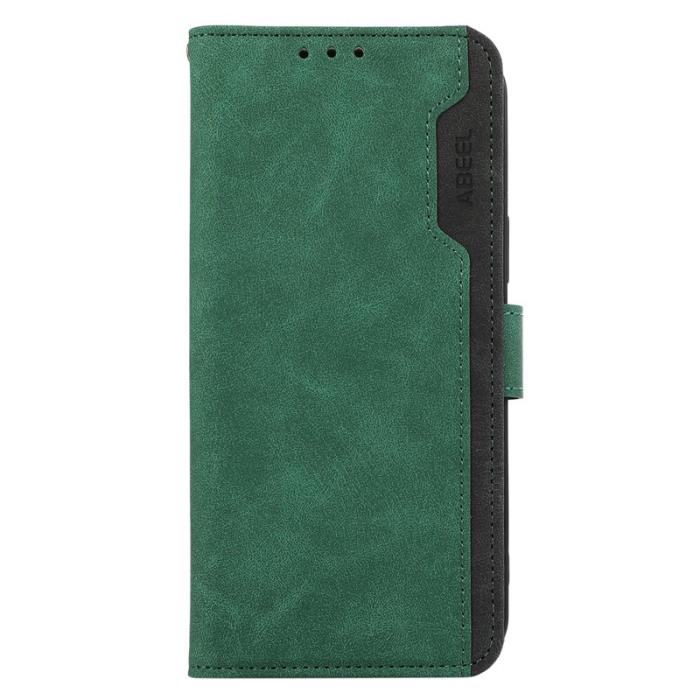 ABEEL - ABEEL Samsung Galaxy S24 Ultra Konstläder Plånboksfodral Färgmatchning Grön