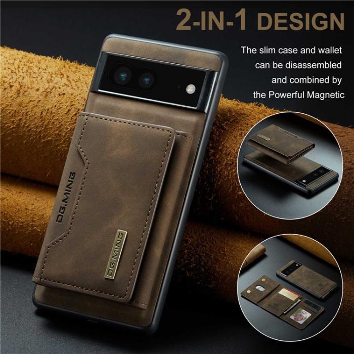 DG.MING - DG.MING Google Pixel 6a Plånboksfodral Detachable 2-in-1 M2 - Coffee