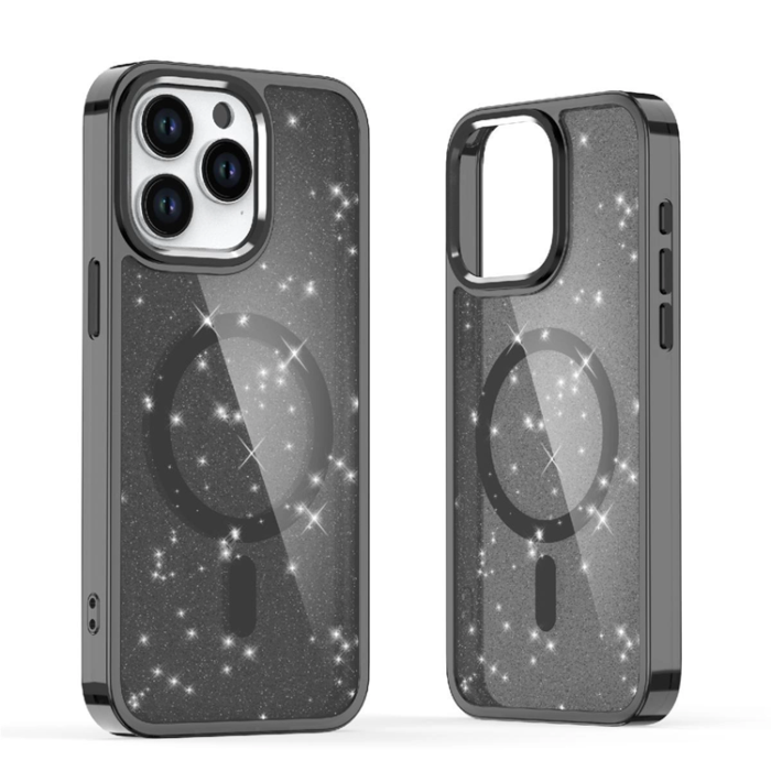 OEM - iPhone 16 Plus Mobilskal Magsafe Glitter - Svart