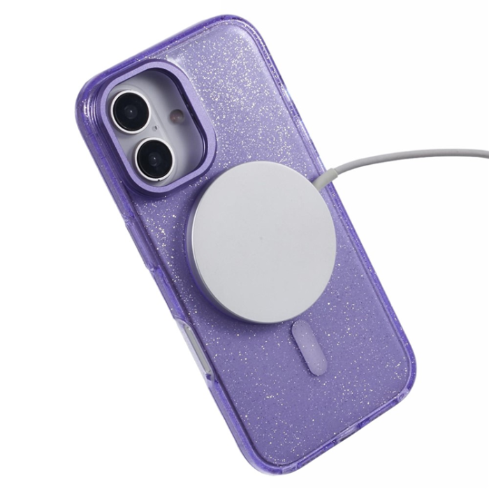 KIGC - KIGC iPhone 16 Mobilskal MagSafe Epoxy Kickstand - Lila