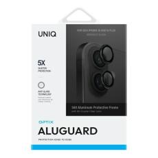 UNIQ - UNIQ iPhone 16/16 Plus Kameralinsskydd H&auml;rdat Glas Optix - Svart