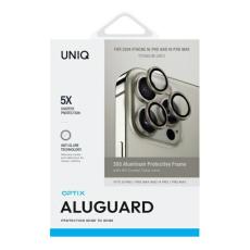 UNIQ - UNIQ iPhone 16 Pro/16 Pro Max Kameralinsskydd H&auml;rdat Glas Optix - Gr&aring;