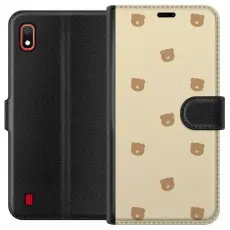Gustaf - Pl&aring;nboksfodral till Samsung Galaxy A10 med Bj&ouml;rnm&ouml;nster