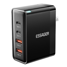 ESSAGER - ESSAGER Väggladdare 100W 2x USB-C - 2x USB-A ES-CD37 US Svart