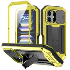 R-JUST - R-JUST Mobilskal till iPhone 16 Plus Kickstand Silikon+Metal+PC Gult