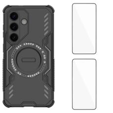 WANLONFENG - WANLONFENG Mobilskal f&ouml;r Samsung Galaxy S26 Magnetiskt PC + TPU - Svart