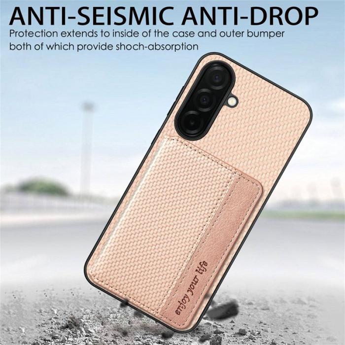 OEM - Mobilfodral för Samsung Galaxy S26 Plus Konstläder RFID - Aprikos
