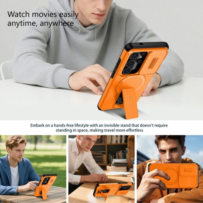 OEM - Mobilskal för Samsung Galaxy S26 Ultra Magnetiskt Kickstand - Orange