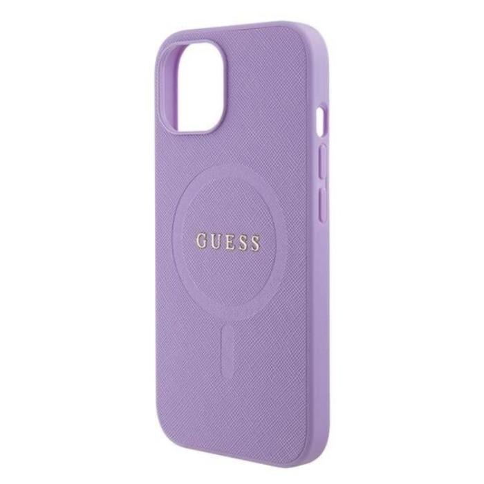 Guess - Guess iPhone 15 Plus Mobilskal Magsafe Saffiano - Lila