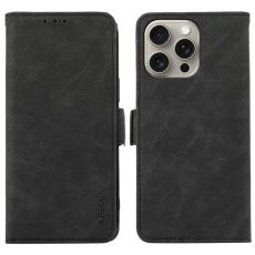 ABEEL - ABEEL Mobilskal till iPhone 12 Pro Max Magnetisk Konstl&auml;der RFID-Skydd Svart