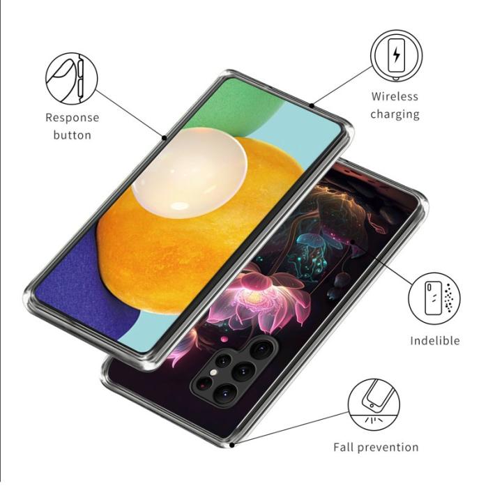 OEM - Mobilskal för Samsung Galaxy S26 Ultra Mönstertryck TPU - Fluorescerande Lotus