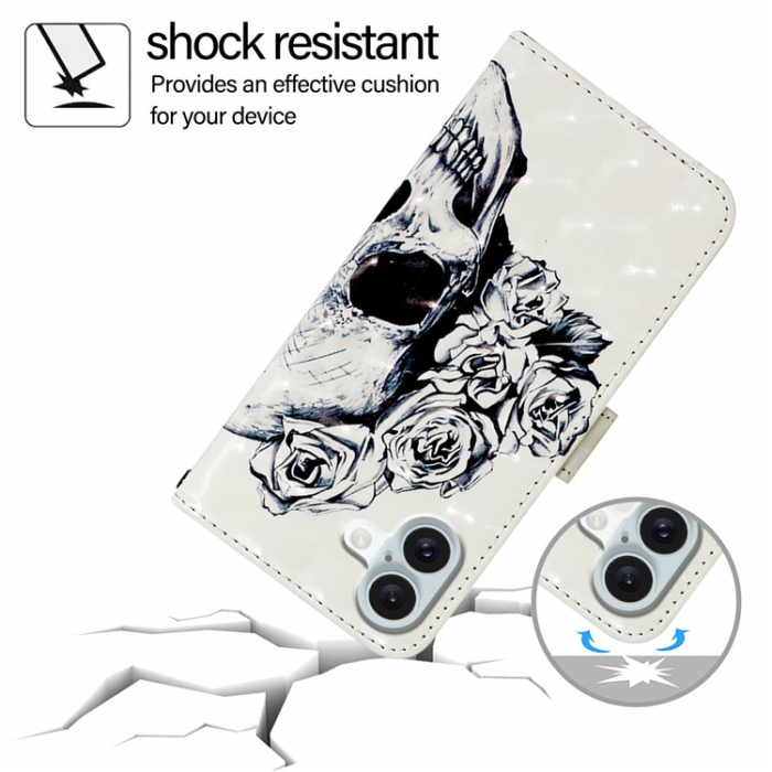 A-One Brand - iPhone 16 Plus Plånboksfodral Printing Pattern Med Rem