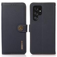 KHAZNEH - KHAZNEH Samsung Galaxy S26 Ultra Pl&aring;nboksfodral &Auml;kta L&auml;der - Bl&aring;