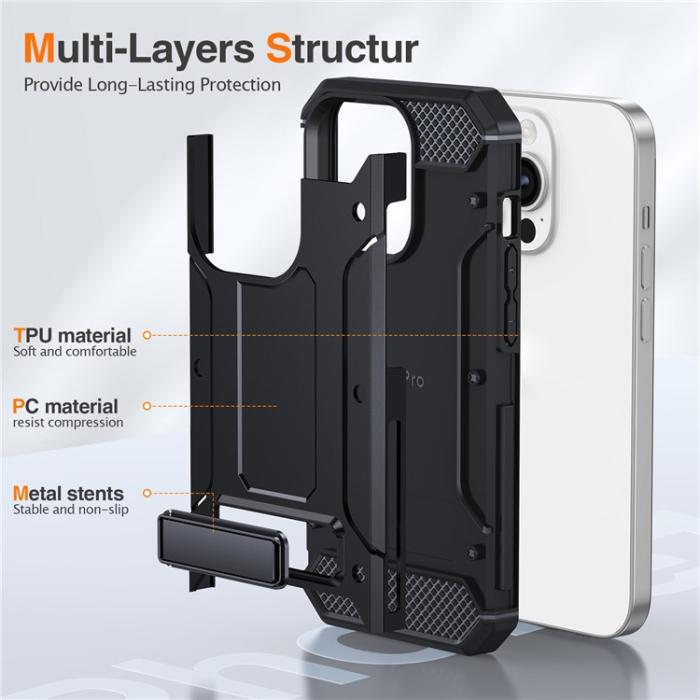 OEM - iPhone 11 Pro Mobilskal Kickstand Shockproof - Svart