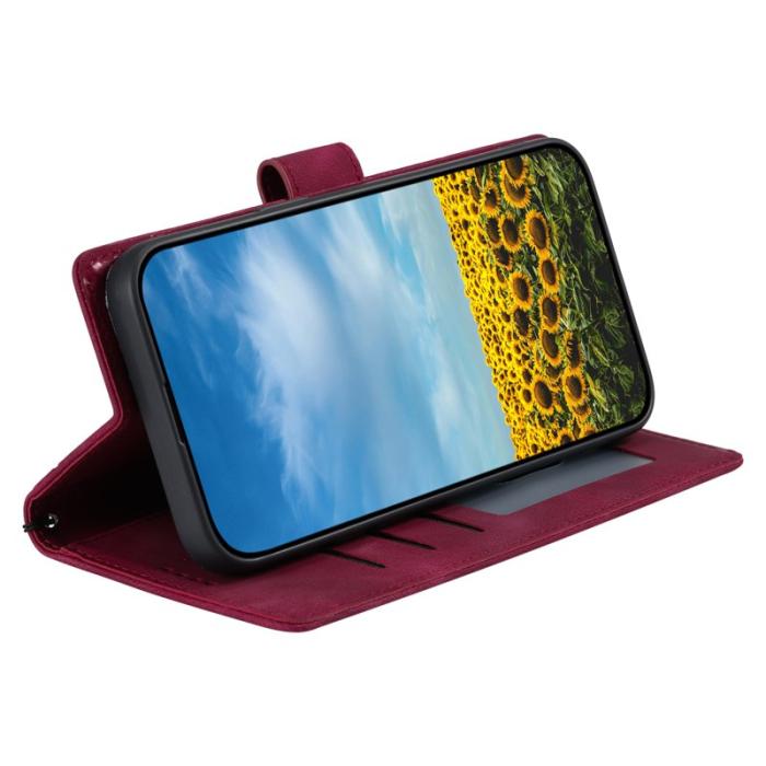 OEM - Samsung Galaxy S26 Plånboksfodral Impräntad Totem Konstläder - Rosa
