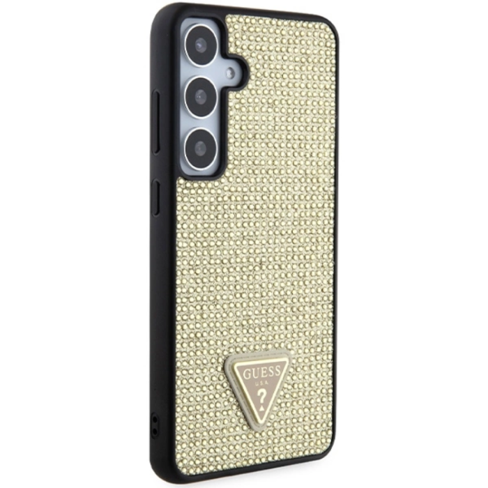 Guess - Guess Galaxy S24 Plus Mobilskal Rhinestone Triangle - Guld