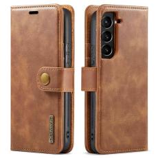DG.MING - DG.MING Galaxy S23 Pl&aring;nboksfodral i &Auml;kta l&auml;der med St&auml;ll - Brun
