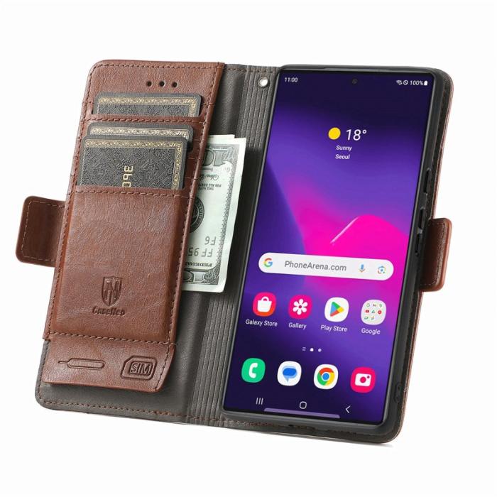 CASENEO - CASENEO Mobilskal till Samsung Galaxy S25 Ultra KonstLäder - Mörkbrun