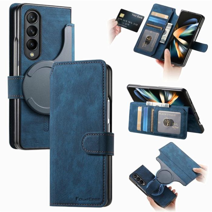 CASENEO - CASENEO Samsung Galaxy Z Fold3 5G Plånboksfodral Konstläder - Blå