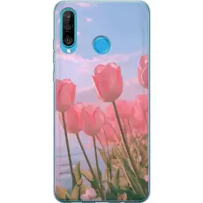 Gustaf - Mobilskal till Huawei P30 lite med Rosa Tulpaner