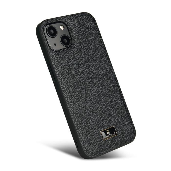 FIERRE SHANN - FIERRE SHANN iPhone 13 Fodral KonstLäder - Litchi Pattern