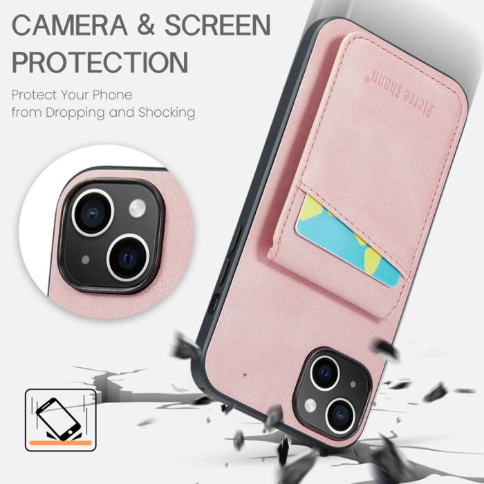 FIERRE SHANN - FIERRE SHANN iPhone 13 Fodral KonstLäder - Rosa