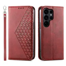 OEM - Xiaomi 17 Pl&aring;nboksfodral Konstl&auml;der med Handrem - R&ouml;d