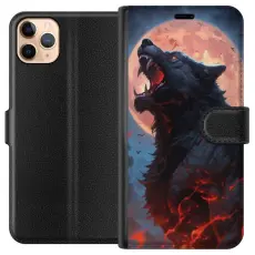 Gustaf - Pl&aring;nboksfodral till Apple iPhone 11 Pro Max med Ylande varg