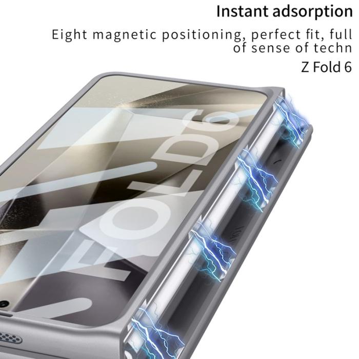 GKK - GKK Samsung Galaxy Z Fold6 Fodral Magnetisk Hinge Skydd - Grå