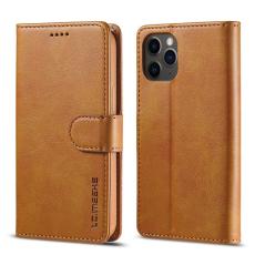 LC.imeeke - LC.IMEEKE iPhone 12 Pl&aring;nboksfodral i Konstl&auml;der - Brun