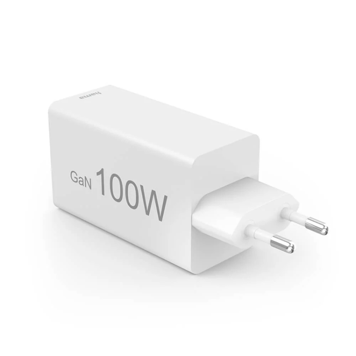 Hama - Hama Snabbladdare 100W 2xUSB-C 1xUSB-A GaN - Vit
