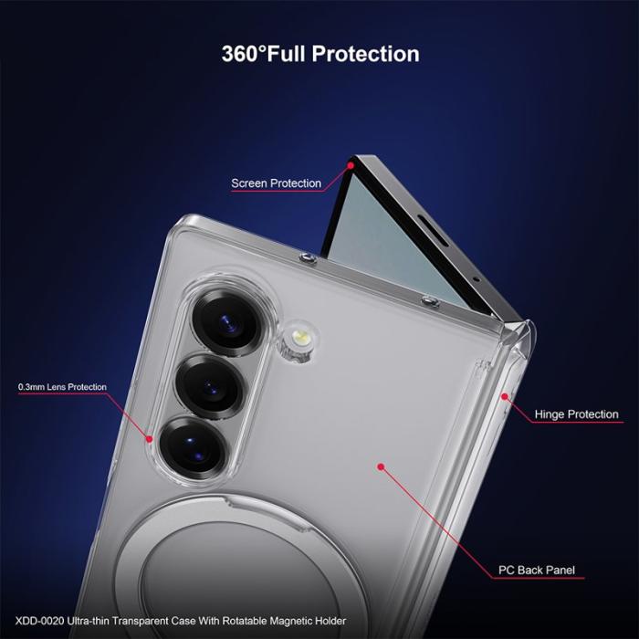 XUNDD - XUNDD Samsung Galaxy Z Fold5 Fodral MagSafe Kickstand Svart
