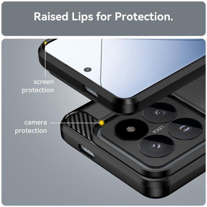OEM - Xiaomi 14 Pro Mobilskal Carbon Fiber - Svart