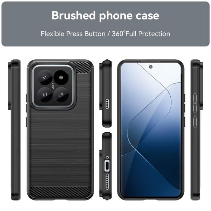OEM - Xiaomi 14 Pro Mobilskal Carbon Fiber - Svart