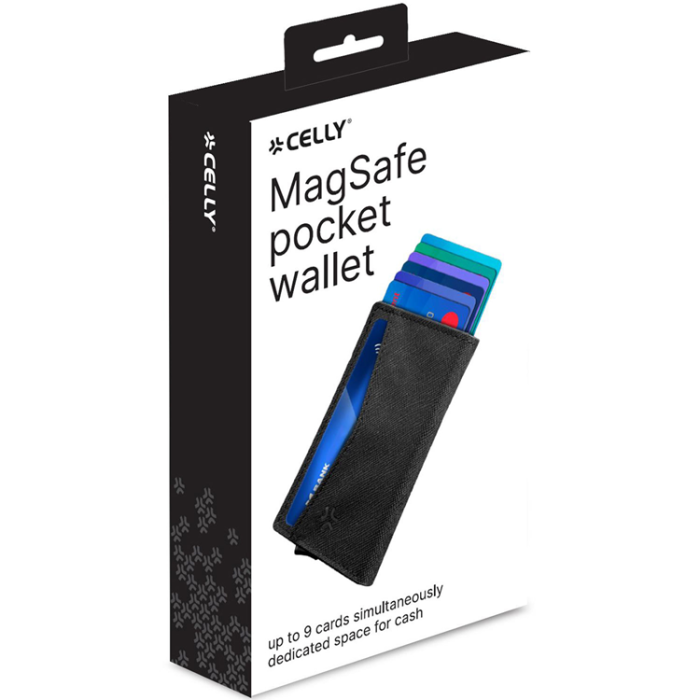 Celly - Celly Magwalletpt MagSafe-korthållare och plånbok Svart