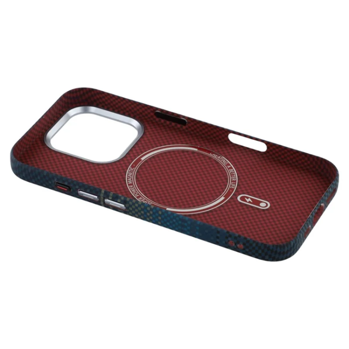 A-One Brand - iPhone 16 Pro Mobilskal Magsafe Kevlar Aramid Fiber - Blå