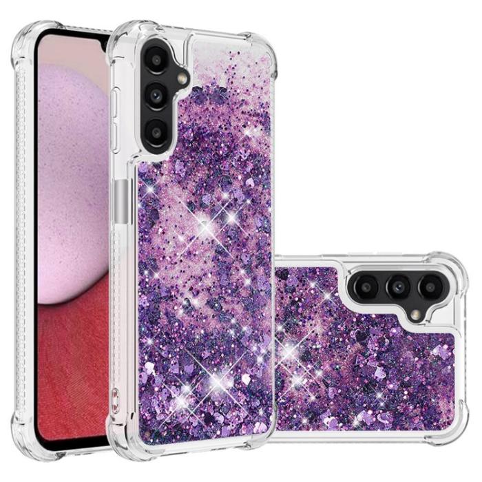 A-One Brand - Galaxy A14 5G/4G Mobilskal YB Quicksand Glitter TPU - Lila