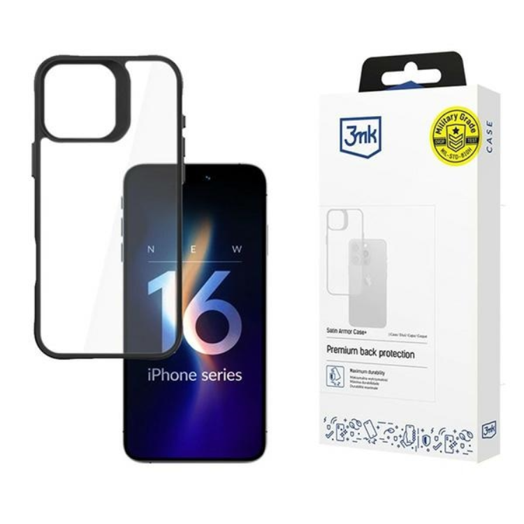 3MK iPhone 16 Pro Max Mobilskal Satin Armor Plus Military Grade | 2353 | AlltMobil