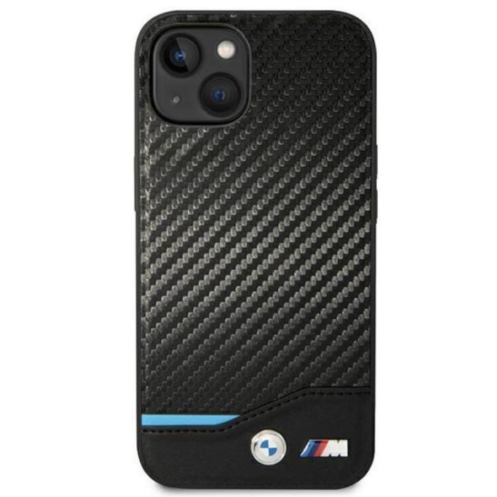 BMW - BMW iPhone 14 Skal Läder Carbon - Svart