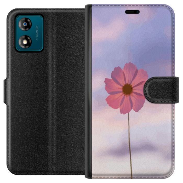 iSecrets - Plånboksfodral till Motorola Moto E13 med Rosa blomma