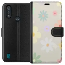 Gustaf - Pl&aring;nboksfodral till Motorola Moto E6i med fejdande blommor