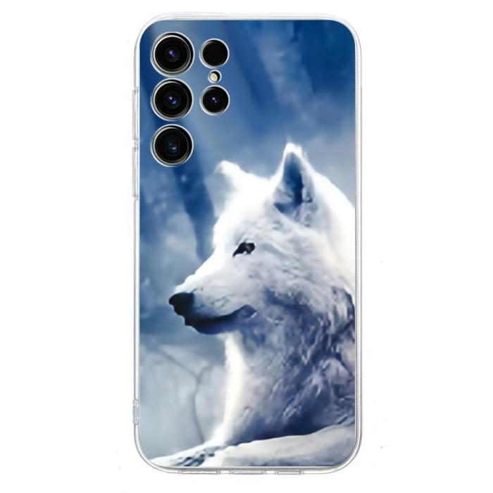 OEM - Samsung Galaxy S26 Ultra Skal Mönstertryck Stötsäker TPU - Vit Varg