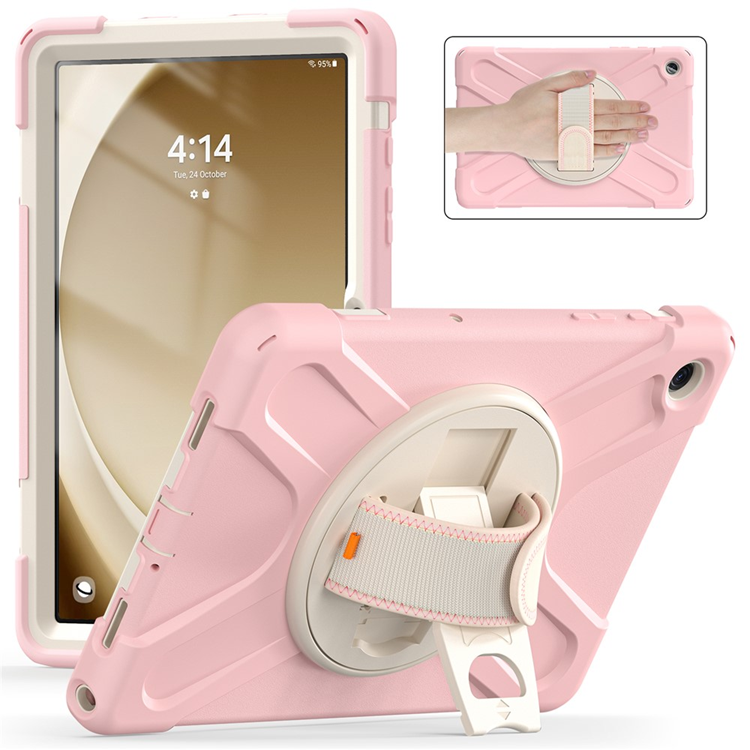 Galaxy Tab A9 Plus Mobilskal Silikon Rotary Kickstand (Rosa) | 2353 | AlltMobil