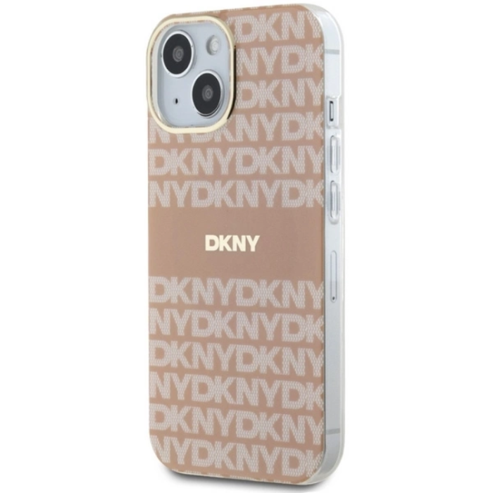 DKNY - DKNY iPhone 15/14/13 Mobilskal Magsafe IML Mono & Stripe - Rosa