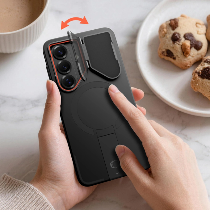 Tech-Protect - Tech-Protect Mobilskal För Galaxy S26 Magsafe Kevlar Aura - Svart/Orange