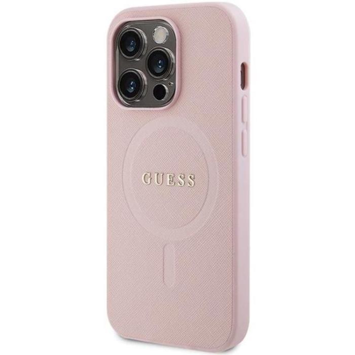 Guess - Guess iPhone 13 Pro Max Mobilskal Magsafe Saffiano - Rosa