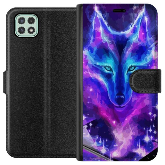 iSecrets - Plånboksfodral till Samsung Galaxy A22 5G med Neon Varg