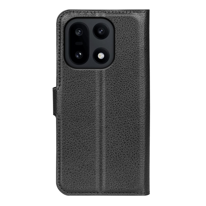Amorus - AMORUS OnePlus 15 Plånboksfodral Litchi Shockproof - Svart