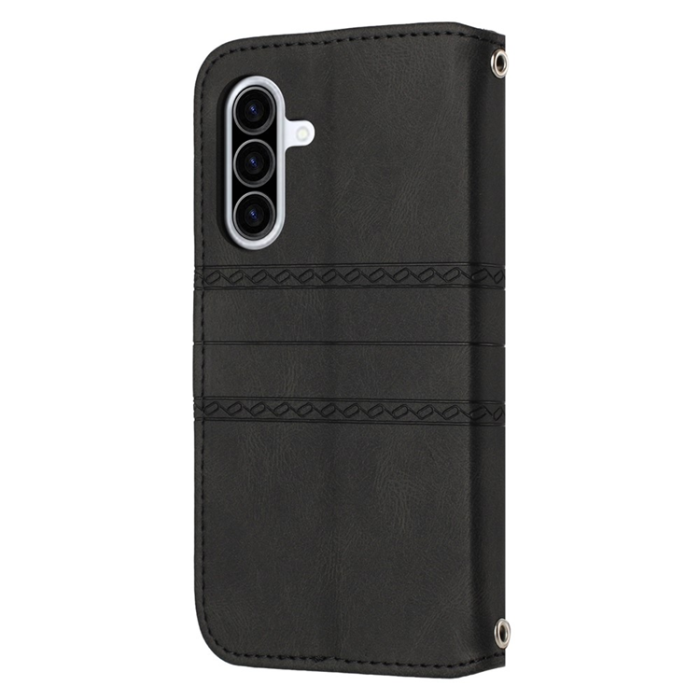 A-One Brand - Galaxy A17 / A26 Plånboksfodral Imprinted Läder - Svart
