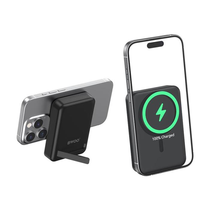 BWOO - BWOO MagSafe Powerbank 10000mAh 20W - Svart
